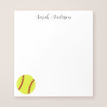 Bloc De Notas Cuto Softball personalizado<br><div class="desc">Un lindo bloc de notas de softball,  con un moderno tipo de letra de caligrafía. El estilo de fuente y el color se pueden cambiar utilizando las herramientas de plantilla en línea.</div>