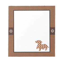 Bloc De Notas Dachshund Brown Knit Tinto Notepad