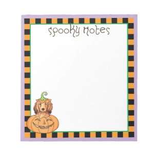 Bloc De Notas Dachshund de cabello largo de Halloween