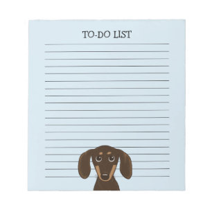 Bloc De Notas Dachshund de chocolate lindo lino de perro vienés