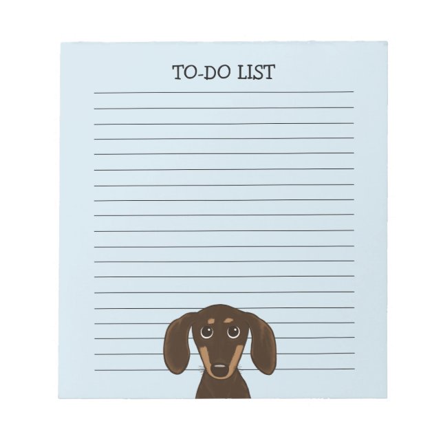 Bloc De Notas Dachshund de chocolate lindo lino de perro vienés (Frente)