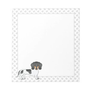 Bloc De Notas Dachshund de pelo corto piebald negro y marrón & p