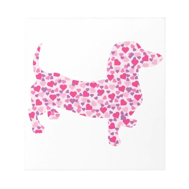 Bloc De Notas Dachshund del Día de San Valentín (Frente)