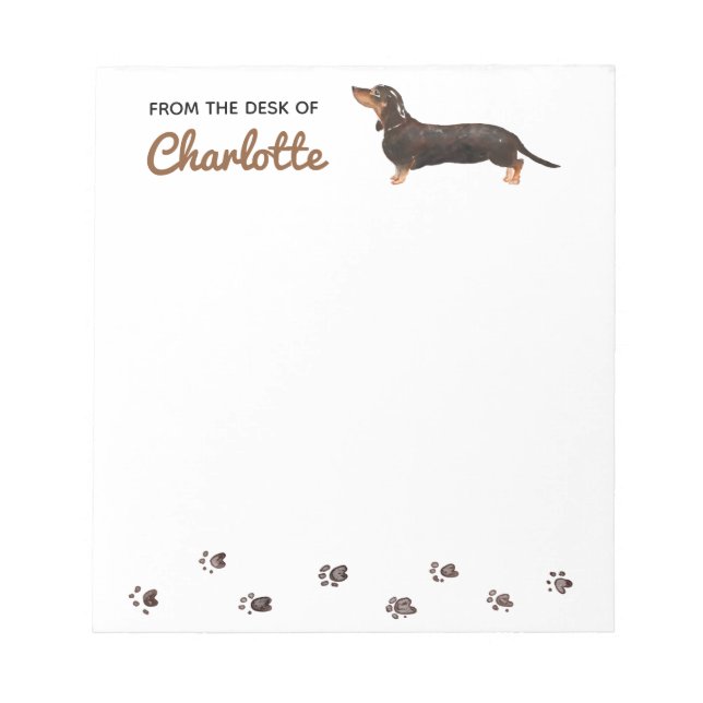 Bloc De Notas Dachshund Dog Notepad (Frente)