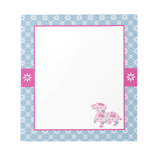 Bloc De Notas Dachshund Floral Notepad