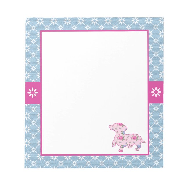 Bloc De Notas Dachshund Floral Notepad (Frente)