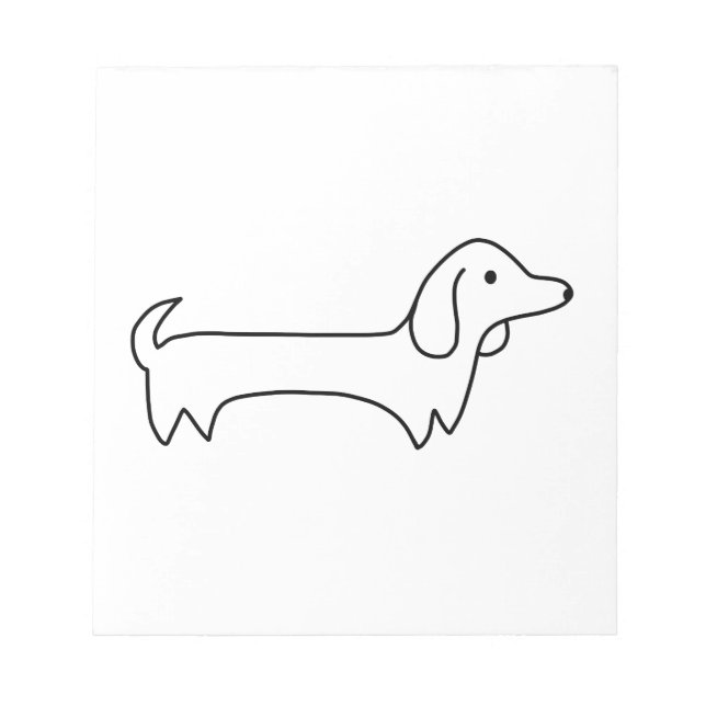 BLOC DE NOTAS DACHSHUND, PERRO CALIENTE, PERRO SAUSAJE, CUTE, AM (Frente)