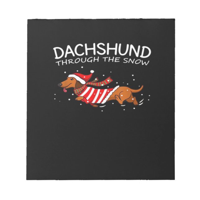 Bloc De Notas Dachshund Through The Snow Funny Dog Christmas Cla (Frente)