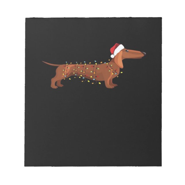 Bloc De Notas Dachshund Wiener Dog Christmas Light Essential T-S (Frente)