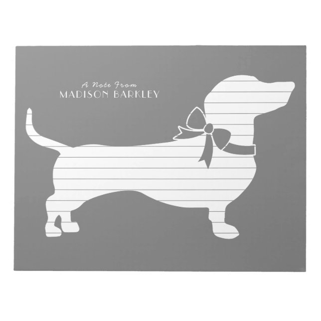 Bloc De Notas Dachshund Wiener Dog Puppy Notepad (Frente)