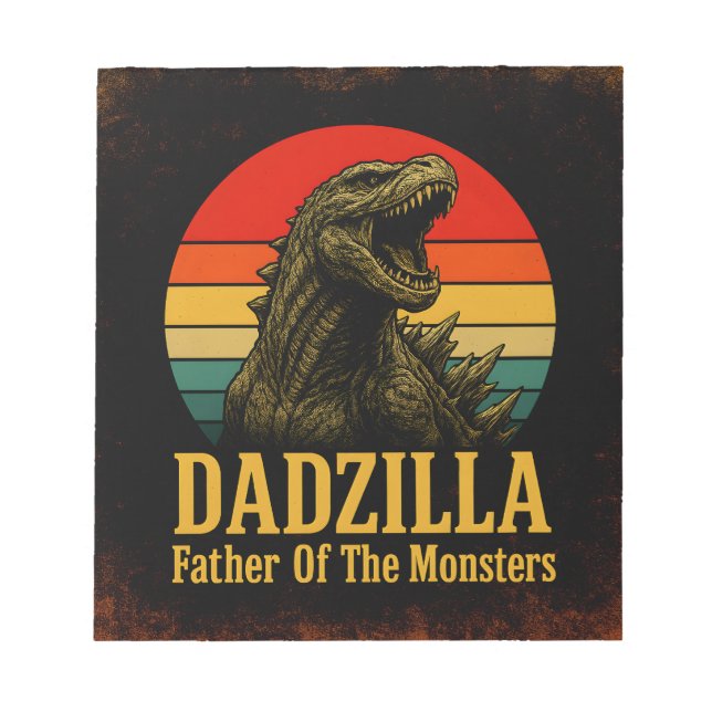 Bloc De Notas Dadzilla Padre De Los Monstruos Día Del Padre (Frente)