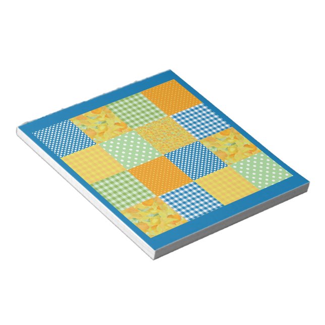 Bloc De Notas Daffodils Notepad, Country Faux-Patchwork (Lado Derecho)