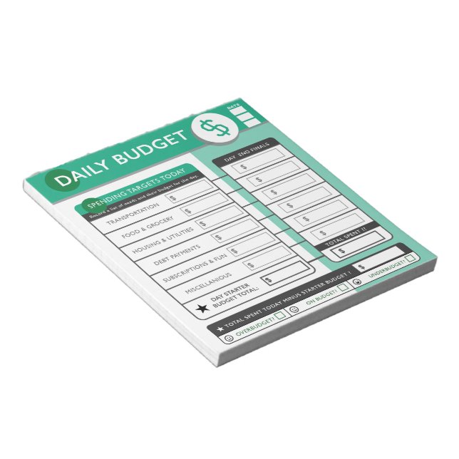 Bloc De Notas Daily Budget Targets & Tracking  (Lado Derecho)