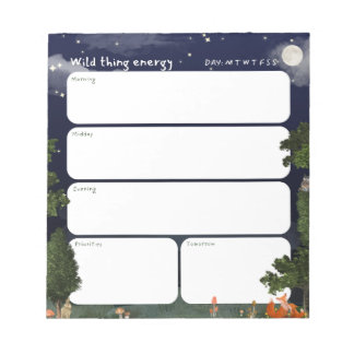 Bloc De Notas Daily Planner Notepad - Night Forest design
