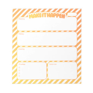 Bloc De Notas Daily Planner Notepad - Yellow Striped