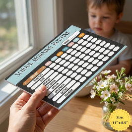 Bloc De Notas Daily Routine Checklist for Kids Morning & School