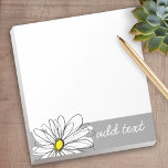 Bloc De Notas Daisy de moda con gris y amarillo<br><div class="desc">Una obra de arte zen y caprichosa,  hipster. Puede añadir un nombre,  un monograma u otro texto personalizado. Si necesita mover el dibujo,  haga clic en el botón personalizar para realizar cambios.</div>