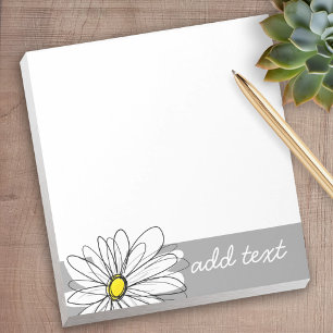 Bloc De Notas Daisy de moda con gris y amarillo