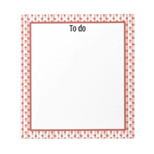 Bloc De Notas Daisy Gingham rojo y blanco