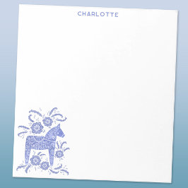 Bloc De Notas Dala Escandinava Azul de Caballo Personalizado