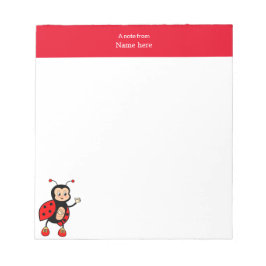 Bloc De Notas Dama de abeja linda y encabezado rojo simple