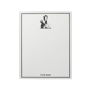Bloc De Notas Dama Vintage Art Deco con Perlas Negro Transp