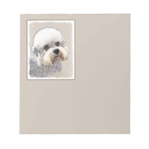 Bloc De Notas Dandie Dinmont Terrier Pintura Original De Perro
