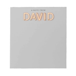 Bloc De Notas David Name en las brillantes luces de neón