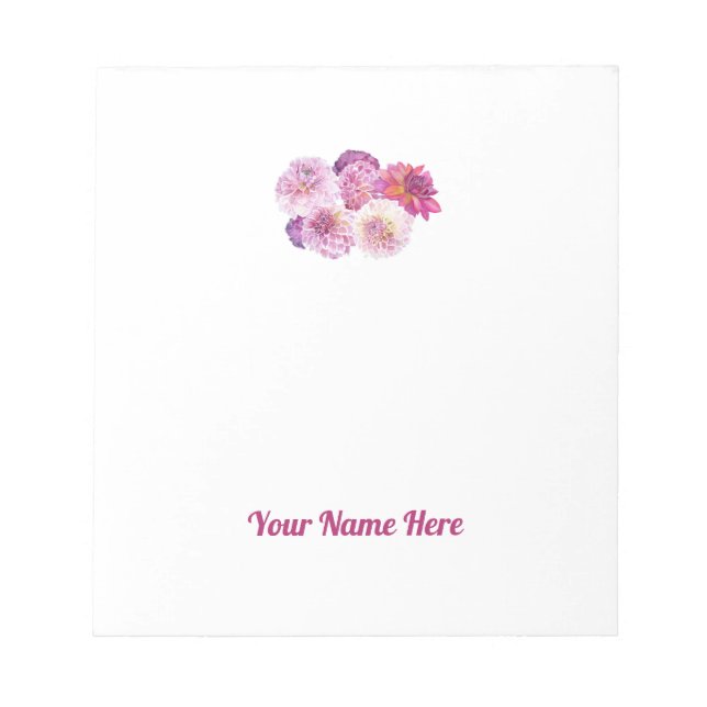 Bloc De Notas Dazzling Dahlia Personalized Notepad (Frente)