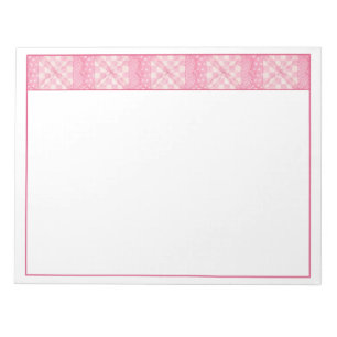 Bloc de notas de 11"X8.5" PINK HEART QUILT