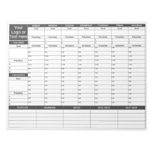 Bloc de notas de 11x8.5" para planificador/organiz