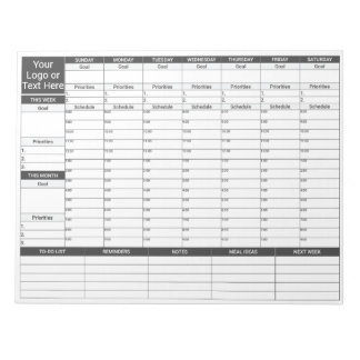 Bloc de notas de 11x8.5" para planificador/organiz