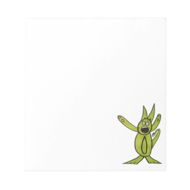 Bloc de notas de 5,5" x 6" de JMCdesign Green Dog  (Frente)