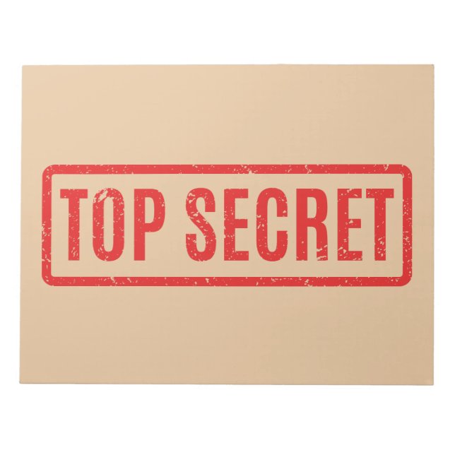 Bloc de notas de alto secreto estampado (Frente)