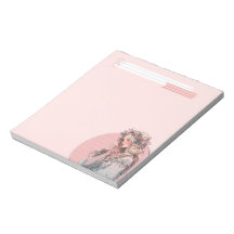 Bloc de notas de Anime Boho Rosa Simple
