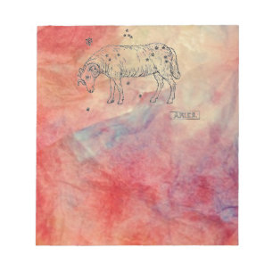 Bloc de notas de Aries de Mármol rosa