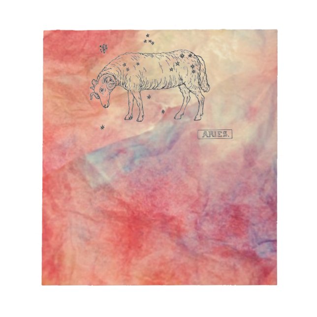Bloc de notas de Aries de Mármol rosa (Frente)