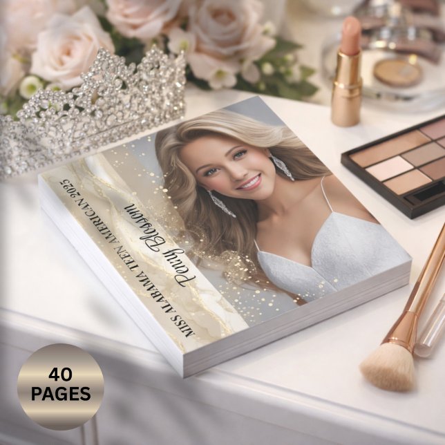 Bloc de notas de autógrafo para certamen de arena  (Greet your fans with the ultimate pageant gift from a titleholder - signed custom autograph pages)