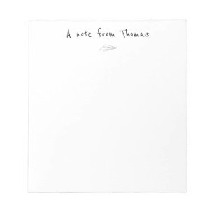 Bloc de notas de avión simple en papel