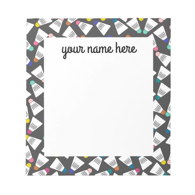 Bloc de notas de Badminton personalizado (Frente)