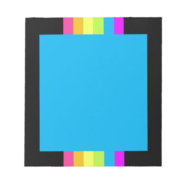 Bloc de notas de bandas retro (negro y neón múltip (Frente)