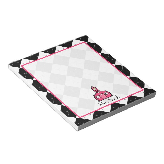 Bloc de notas de Black Argyle (Lado Derecho)