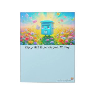 Bloc de notas de buzón feliz