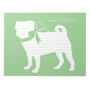 Bloc de notas de cachorro de perro Pug