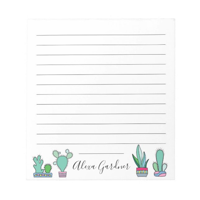 Bloc de notas de cactus (Frente)
