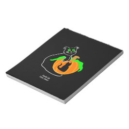 Bloc de notas de calabaza para gato negro (14 cm x