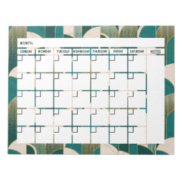 Bloc de notas de calendario Art Deco
