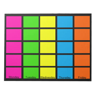 Bloc de notas de calendario con códigos de color d