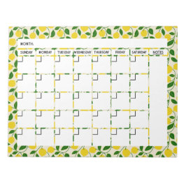 Bloc de notas de calendario de limón de Zesty