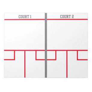 Bloc de notas de cancha de squash para lecciones d
